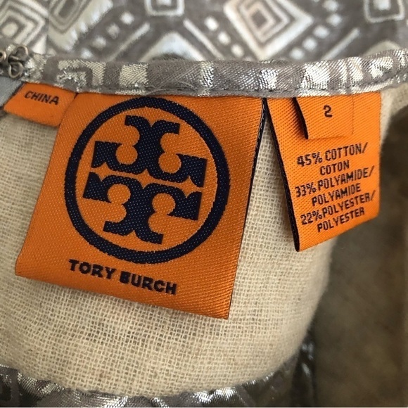 Tory Burch Sleeveless Scoop Neck Blouse Size 2 Silver Pewter Gray - Picture 8 of 12